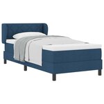 vidaXL Lit à ressorts avec matelas Bleu 100 x 200 cm tissu