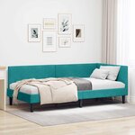 vidaXL Cadre de lit d'angle Autre Turquoise 80 x 200 cm