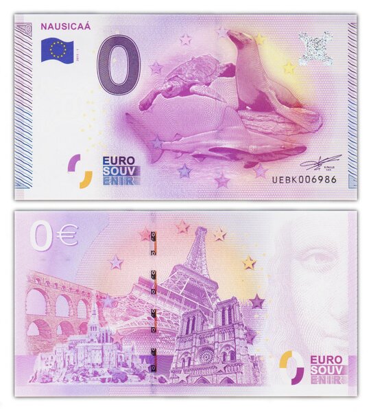 Billet de Collection 0 Euro souvenir 2015 - Nausicaa - France - Neuf - Numéro de série aléatoire