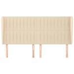 vidaXL Tête de lit avec oreilles Crème 203x23x118/128 cm Tissu