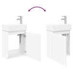 vidaXL Meuble de salle de bain avec robinet Blanc 45 5 x 25 5 x 84 cm