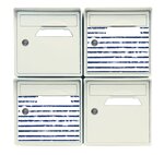 Pack de 4 boîtes aux lettres murales - 2x "Bord de mer" - 2x "Blanc ivoire"