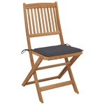 vidaXL Chaises pliables de jardin 4 Pièces avec coussins Bois d'acacia