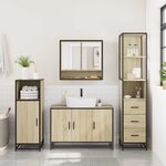 vidaXL Ensemble de meubles de salle de bain 3 Pièces chêne sonoma