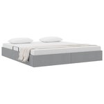vidaXL Lit de Rangement avec stockage Gris clair 180 x 200 cm Tissu