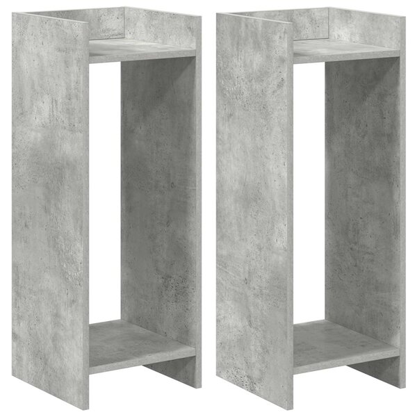 vidaXL Support de Plante 2 pièces Gris béton 30 x 30 x 80 cm
