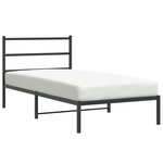 vidaXL Cadre de lit métal avec tête de lit noir 100x190 cm