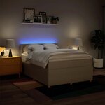 vidaXL Sommier à lattes de lit avec matelas Crème 160x200 cm Tissu