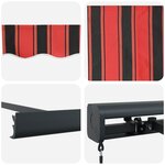 vidaXL Auvent Rétractable Rouge et Noir 500 × 300 cm Tissu et Métal