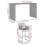 vidaXL Ensemble de bar de jardin 7 Pièces sans coussins gris poly rotin