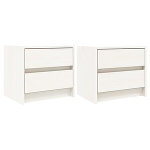 vidaXL Tables de chevet 2 Pièces blanc 40x31x35 5 cm bois de pin massif