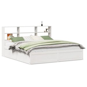 vidaXL Cadre de lit sans matelas blanc 180x200 cm bois massif de pin