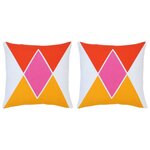 vidaXL Coussins imprimés lot de 2 Multicolore 40x40 cm Coton