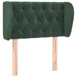 vidaXL Tête de lit avec oreilles Vert foncé 83x23x78/88 cm Velours