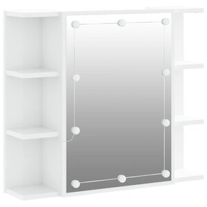 vidaXL Armoire à miroir avec LED Blanc brillant 70x16 5x60 cm