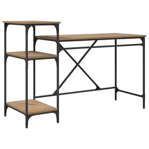 vidaXL Bureau Chêne artisanal 135 x 50 x 90 cm Bois d'ingénierie