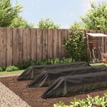 vidaXL Tunnels en filet 3 Pièces noir acier et polyéthylène