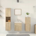 vidaXL Ensemble de meubles de salle de bain 5 Pièces chêne sonoma