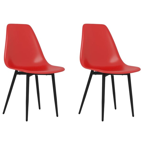 vidaXL Chaises à manger lot de 2 rouge PP