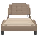 vidaXL Cadre de lit avec lumières LED cappuccino 80x200 cm similicuir
