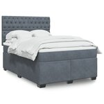 vidaXL Sommier à lattes de lit et matelas Gris foncé 160x200cm Velours