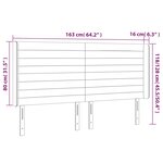 vidaXL Tête de lit à LED Noir 163x16x118/128 cm Tissu