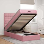 vidaXL Cadre de lit ottoman avec matelas rose 100x200 cm velours