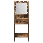 Coiffeuse vidaXL avec lumières LED en chêne fumé 50x41x135 cm