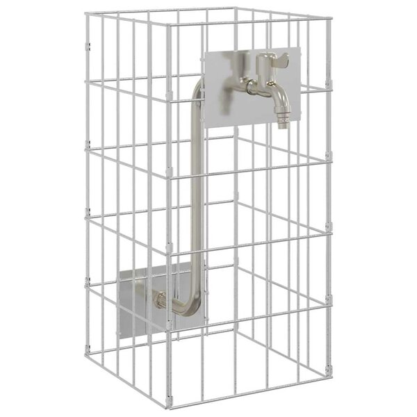 vidaXL Colonne gabion Argent 25 x 25 x 50 cm Acier inoxydable