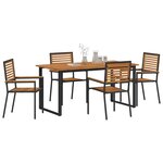 vidaXL Ensemble de salle à manger pour jardin 5 Pièces Noir