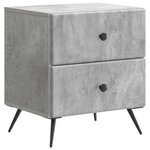 vidaXL Cabinet de chevet avec tiroir Gris béton 43 x 34 5 x 47 5 cm