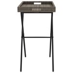 vidaXL Table à plateau pliable gris 65x40x75 cm résine tressée