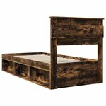 vidaXL Cadre de lit Chêne fumé 75 x 190 cm Bois de pin massif