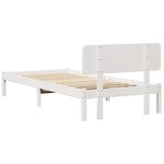 vidaXL Cadre de lit avec tête de lit blanche 90x190 cm en bois de pin massif