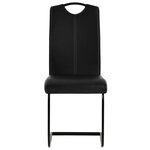 vidaXL Chaises à manger cantilever lot de 2 noir similicuir