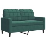 vidaXL Ensemble de canapés 3 Pièces avec coussins Vert foncé Velours