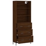 vidaXL Buffet haut Chêne marron 69 5x34x180 cm Bois d'ingénierie