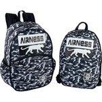 AIRNESS Sac a Dos Borne 3 Compartiments en 1 Noir/Blanc Enfant