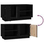 vidaXL Meuble TV Noir 80x35x40 5 cm Bois de pin massif