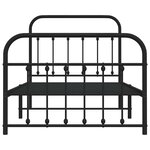vidaXL Cadre de lit métal sans matelas avec pied de lit noir 100x190cm