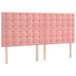 vidaXL Tête de lit Rose 160x5x118/128 cm Velours