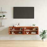 vidaXL Meuble mural avec étagère 2 Pièces Cire marron 60 x 30 x 30 cm