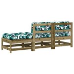 vidaXL Salon de jardin 3 Pièces avec coussins bois de pin imprégné
