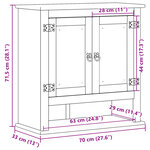 vidaXL Armoire murale de salle de bain Corona bois de pin massif