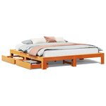 vidaXL Cadre de lit sans matelas cire marron 200x200cm bois pin massif