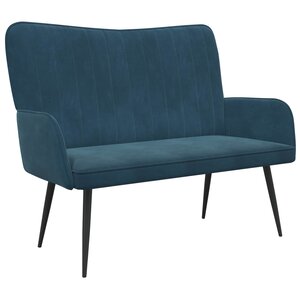 vidaXL Sofa 2 places Bleu 115 x 61 x 87 cm Velours