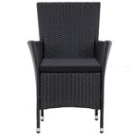 vidaXL Ensemble à manger d'extérieur 5 Pièces Résine tressée Noir