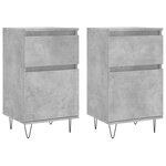 vidaXL Buffets 2 Pièces gris béton 40x35x70 cm bois d'ingénierie