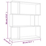 vidaXL Bibliothèque/Séparateur de pièce Chêne sonoma Bois d’ingénierie