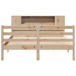 vidaXL Lit bibliothèque sans matelas 135x190 cm bois de pin massif